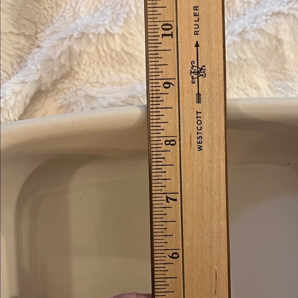 Longaberger 8x8 Cream and Red Ceramic Baking Dish - Picture 6 of 6